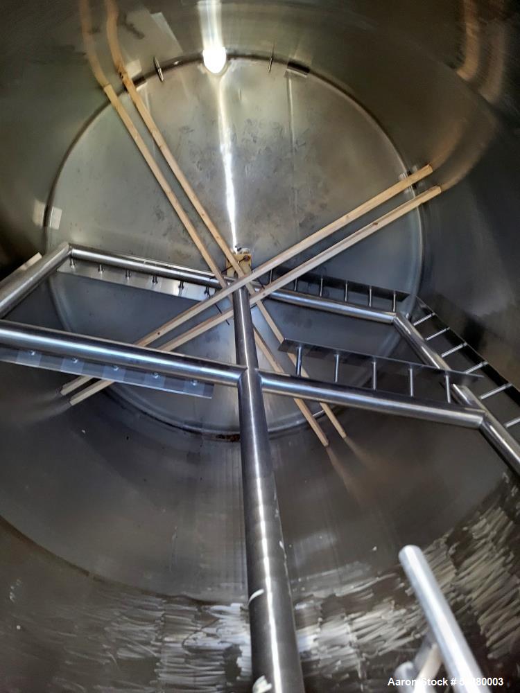 Used Cherry Burrell Jacketed Mix Tank. 7,500 Gallon, Stainless steel.