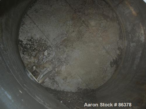 USED: Tank, 10,000 gallon, 304 stainless steel, vertical. Approximate 11' diameter x 14' straight side. Coned top, sloped bottom. Openings: top 18" manway with cover, 3", 6", 4"; 16" x 20" side oval ...