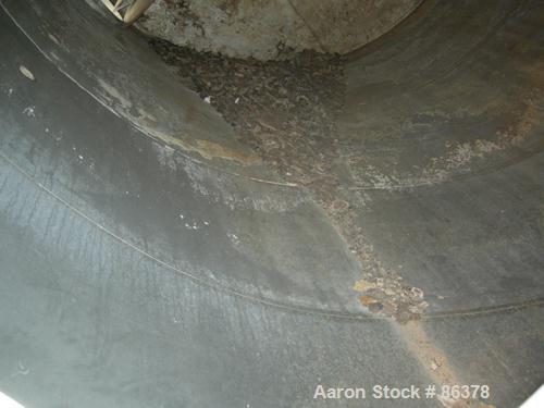 USED: Tank, 10,000 gallon, 304 stainless steel, vertical. Approximate 11' diameter x 14' straight side. Coned top, sloped bottom. Openings: top 18" manway with cover, 3", 6", 4"; 16" x 20" side oval ...
