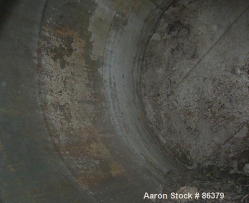 USED: Tank, 10,000 gallon, 304 stainless steel, vertical. Approximate 11' diameter x 14' straight side. Coned top, sloped bottom. Openings: top 18" manway with cover, 3-1/2", 6", 4"; 16" x 20" side o...