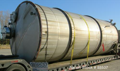 USED: Tank, 17,800 gallon, 316 stainless steel. Approximate 10'6" diameter x 27'6" straight side. Slight cone top and flat bottom. Top openings: (3) 2", (2) 3", (1) 15", (1) 20" manway with cover. Si...