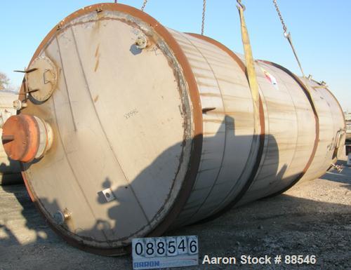 USED: Tank, 17,800 gallon, 316 stainless steel. Approximate 10'6" diameter x 27'6" straight side. Slight cone top and flat bottom. Top openings: (3) 2", (2) 3", (1) 15", (1) 20" manway with cover. Si...