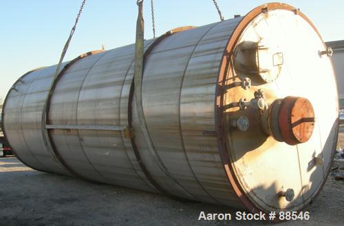 USED: Tank, 17,800 gallon, 316 stainless steel. Approximate 10'6" diameter x 27'6" straight side. Slight cone top and flat bottom. Top openings: (3) 2", (2) 3", (1) 15", (1) 20" manway with cover. Si...