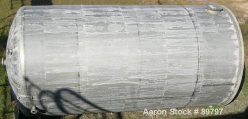 USED: Approximate 14,000 gallon stainless steel storage tank. Vertical, dished heads, 5' skirt bottom. 11'6" diameter x 17' straight side. Top openings: (1) 24" manway with cover, (1) 8", (1) 3"; var...