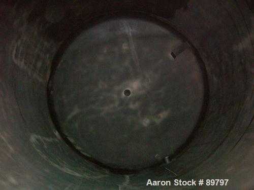 USED: Approximate 14,000 gallon stainless steel storage tank. Vertical, dished heads, 5' skirt bottom. 11'6" diameter x 17' straight side. Top openings: (1) 24" manway with cover, (1) 8", (1) 3"; var...