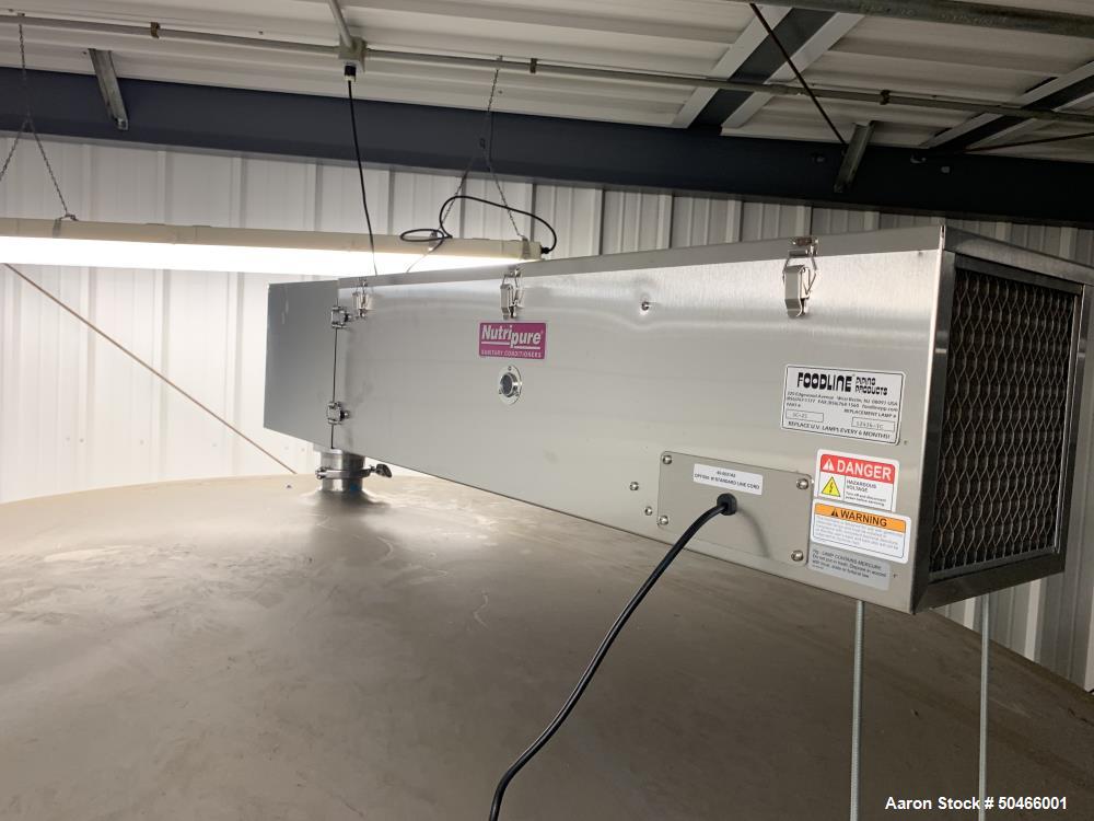 Used A&B Process Systems 10,000 Gallon Stainless Steel Food Grade Storage Tank.