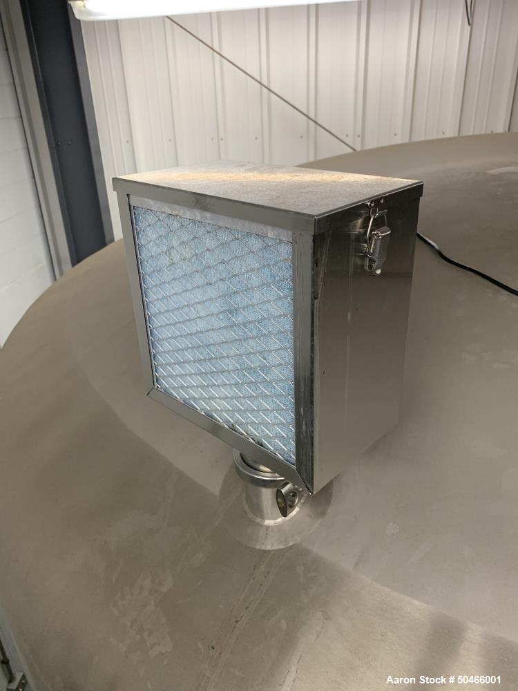 Used A&B Process Systems 10,000 Gallon Stainless Steel Food Grade Storage Tank.