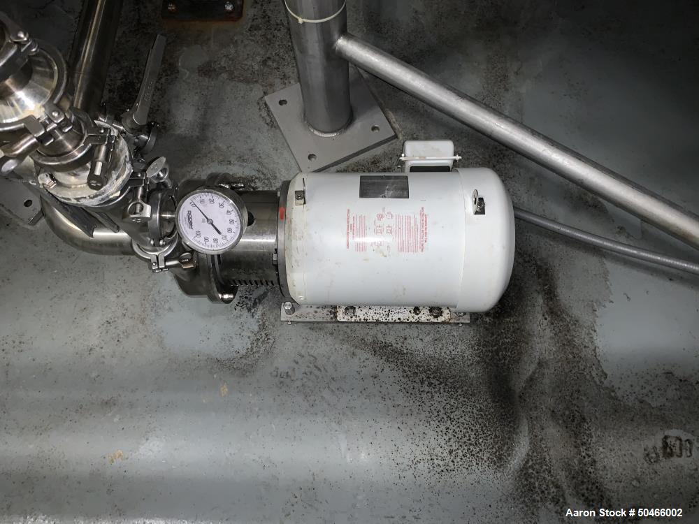 Used A&B Process Systems 10,000 Gallon Stainless Steel Food Grade Storage Tank.
