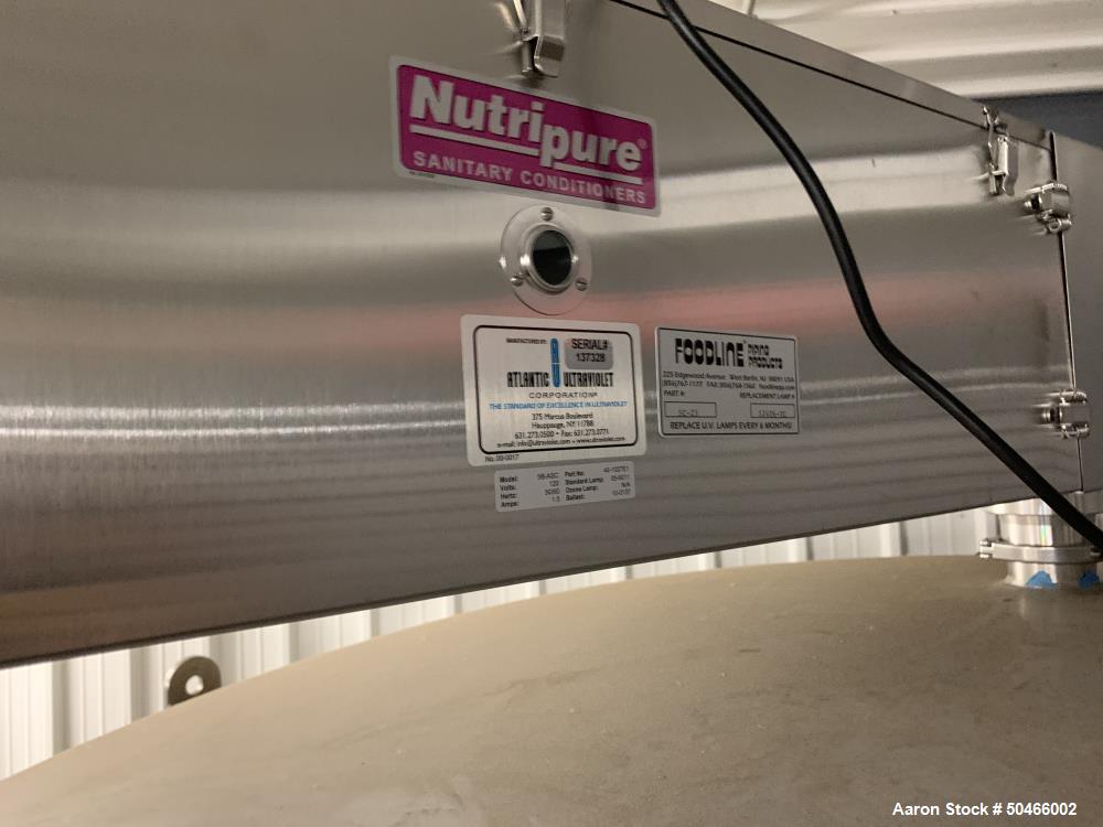 Used A&B Process Systems 10,000 Gallon Stainless Steel Food Grade Storage Tank.