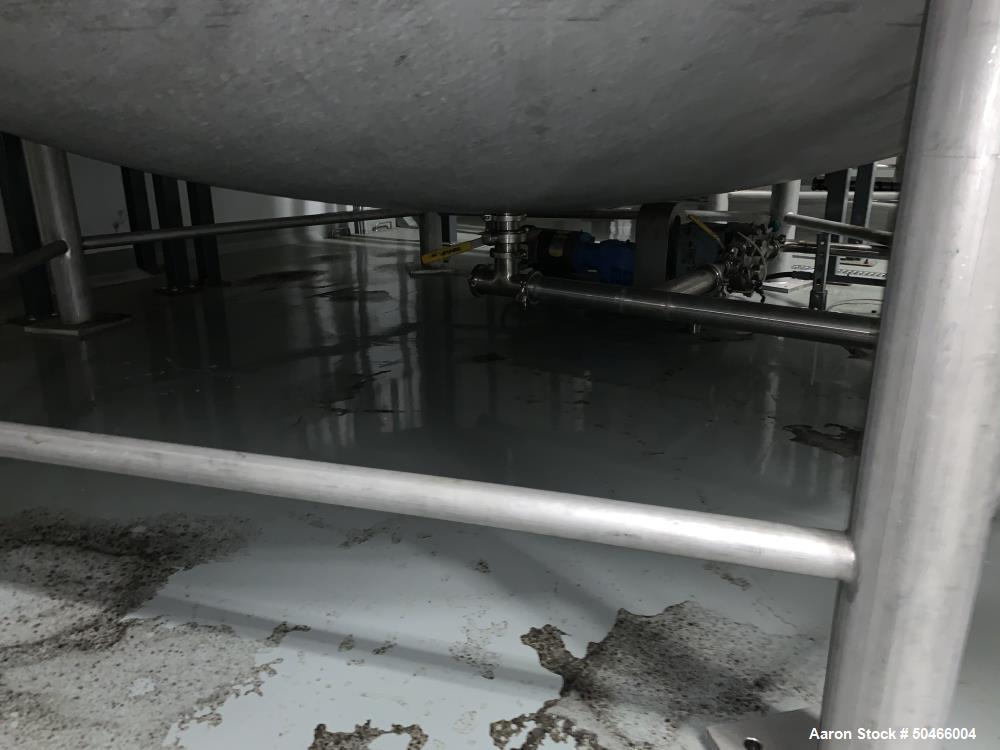 Used A&B Process Systems 10,000 Gallon Stainless Steel Food Grade Storage Tank.