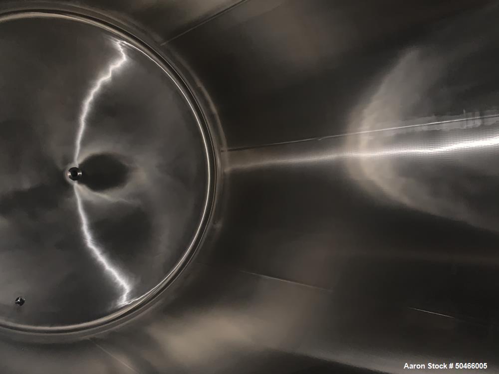 Used A&B Process Systems 10,000 Gallon Stainless Steel Food Grade Storage Tank.
