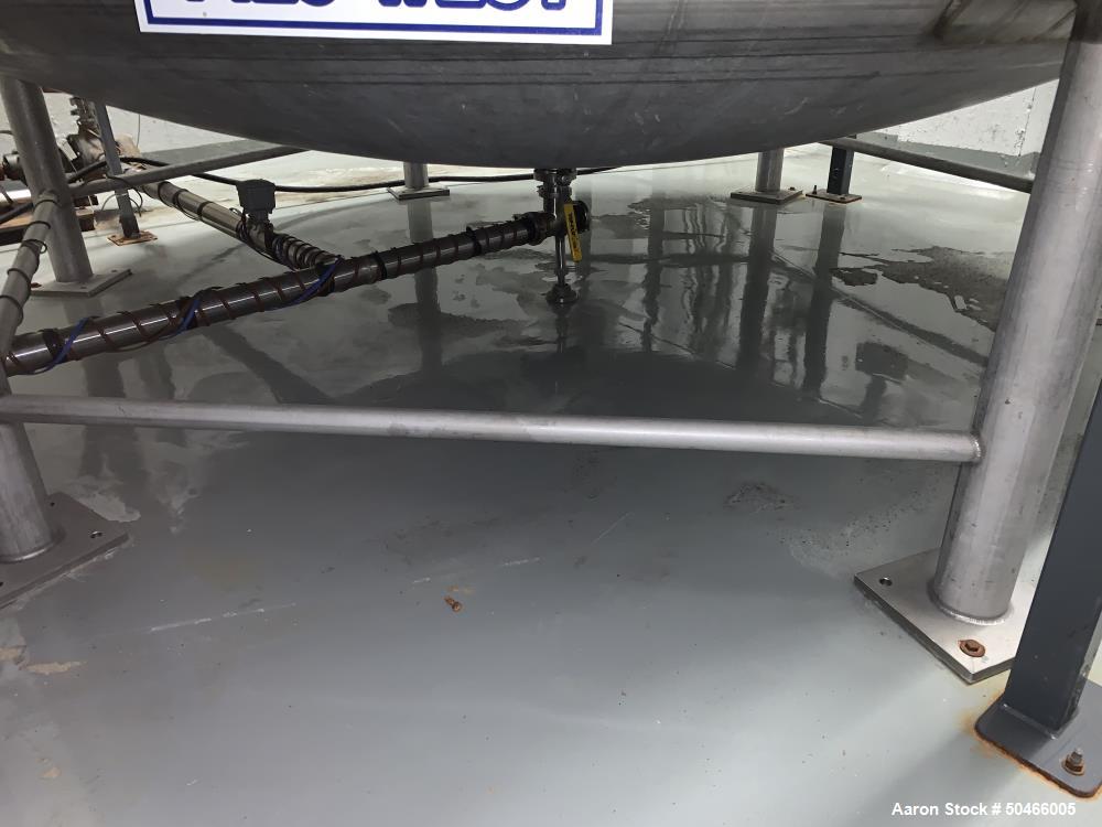 Used A&B Process Systems 10,000 Gallon Stainless Steel Food Grade Storage Tank.