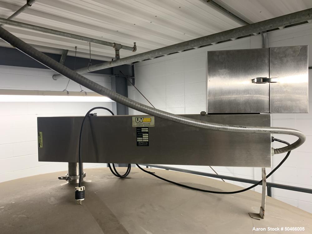 Used A&B Process Systems 10,000 Gallon Stainless Steel Food Grade Storage Tank.