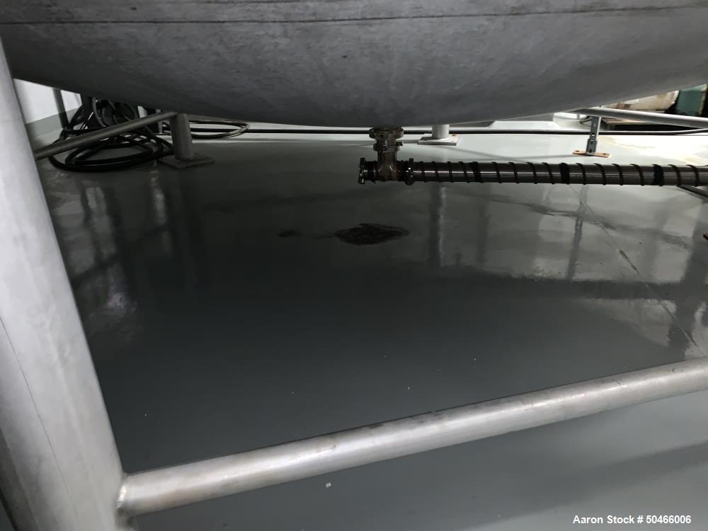 Used A&B Process Systems 10,000 Gallon Stainless Steel Food Grade Storage Tank.