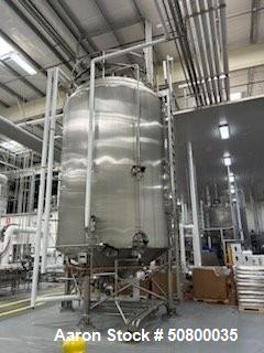 Used A&B Process 12,000 Gallon Jacketed Vertical Mix Tank – 304L Stainless Steel (2019)