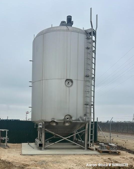 Used A&B Process 12,000 Gallon Jacketed Vertical Mix Tank – 304L Stainless Steel (2019)