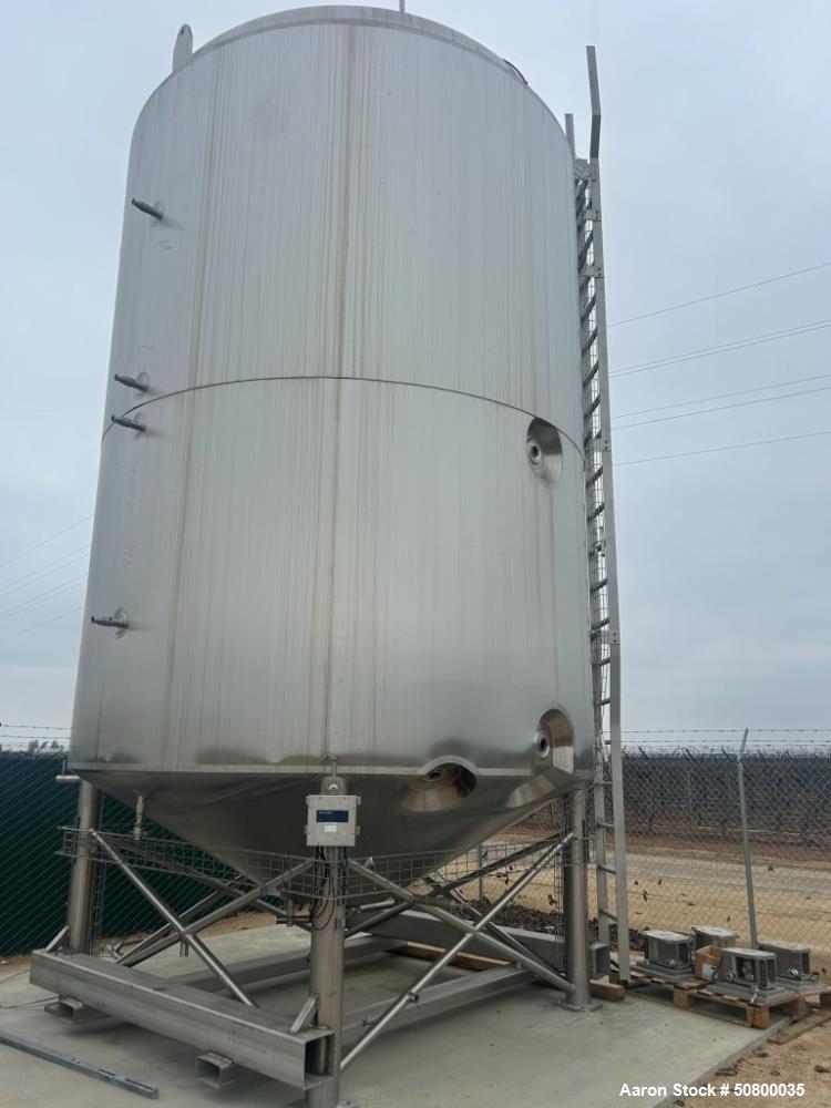 Used A&B Process 12,000 Gallon Jacketed Vertical Mix Tank – 304L Stainless Steel (2019)