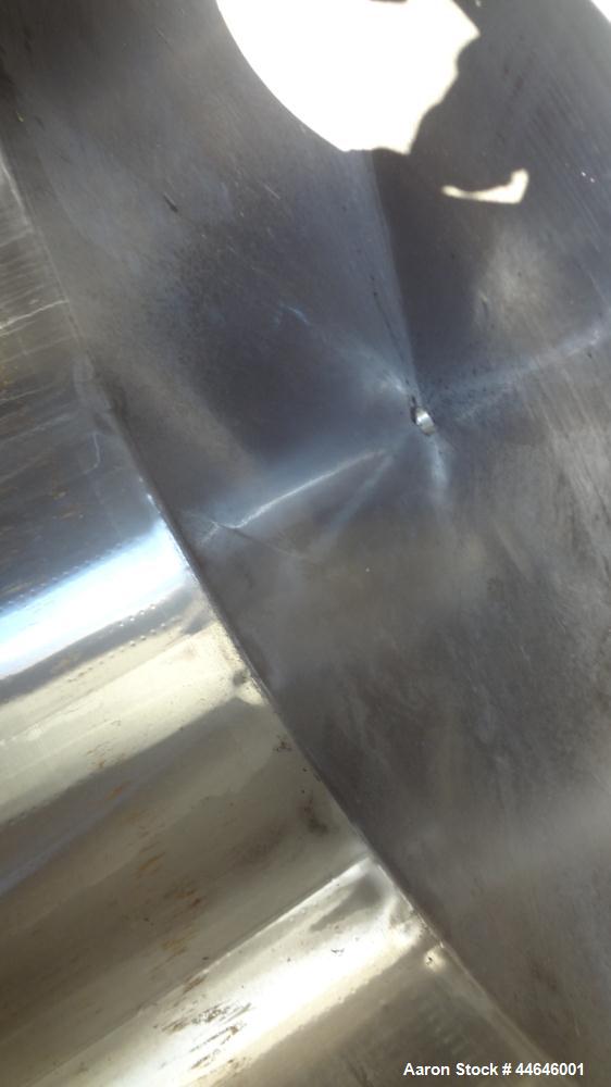 Used APV Crepaco Tank, Approximately 11,000 gallons, 304 Stainless Steel, Vertical. Approximate 138” diameter x 164” straight side, dished top, coned bottom. Approximate 60” wide section of bottom si...
