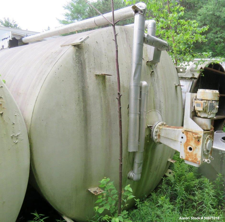 Used APV Crepaco 10,000 Gallon Mix Tank, 304 Stainless Steel, Vertical.