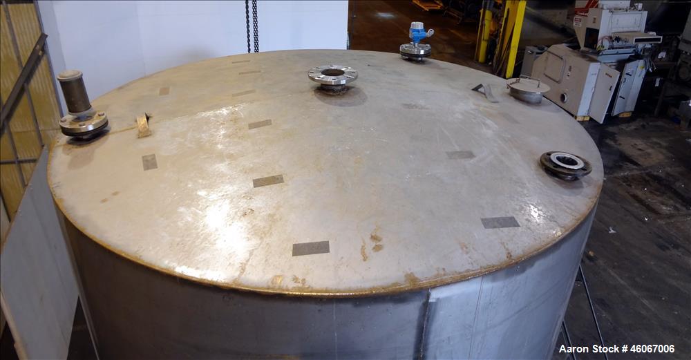 Used Acme Industrial Tank, 6000 Gallon, 304 Stainless Steel, Vertical. Approximate 192" Straight Side x 96" Diameter. Partial cone top, flat bottom. Top openings: 4", (3) 3", 6". Side openings: 24" m...