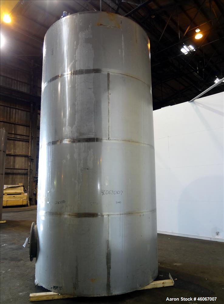 Used Acme Industrial Tank, 6000 Gallon, 304 Stainless Steel, Vertical. Approximate 192" Straight Side x 96" Diameter. Partial cone top, flat bottom. Top openings: 4", (3) 3", 6". Side openings: 24" m...