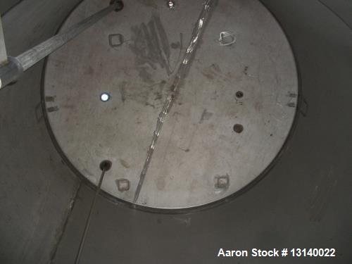 Used Alloy Fabricators Vertical Storage Tank. Approximately 8,000 gallon, 304 stainless steel. 10' diameter x 14'-3" high straight side. Design 3" water (EXT), 6" water (INT) at 140 degrees F. Flat b...