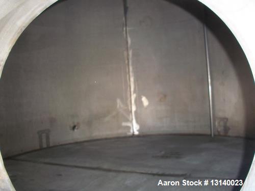 Used Alloy Fabricators Vertical Storage Tank. Approximately 8,000 gallon, 304 stainless steel. 10' diameter x 14'-3" high straight side. Design 3" water (EXT), 6" water (INT) at 140 degrees F. Flat b...