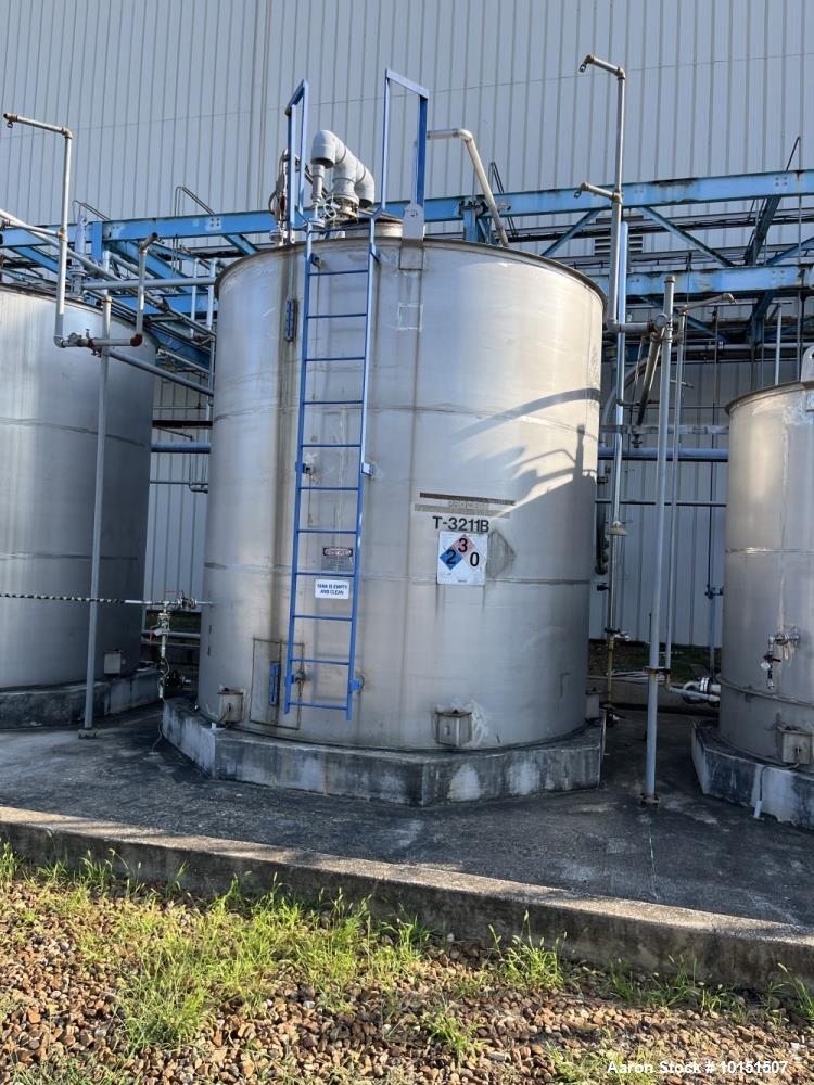 Used Approximately 7,900 Gallon 304 Stainless Steel Tank, Made by Alloy Fabricators