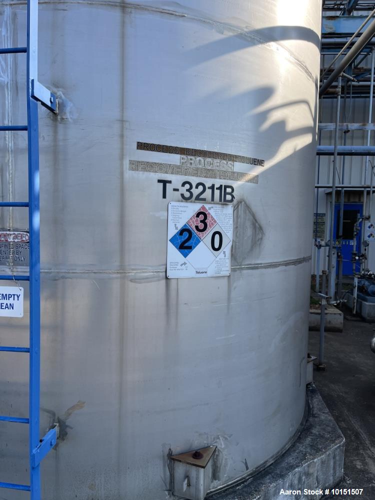 Used Approximately 7,900 Gallon 304 Stainless Steel Tank, Made by Alloy Fabricators