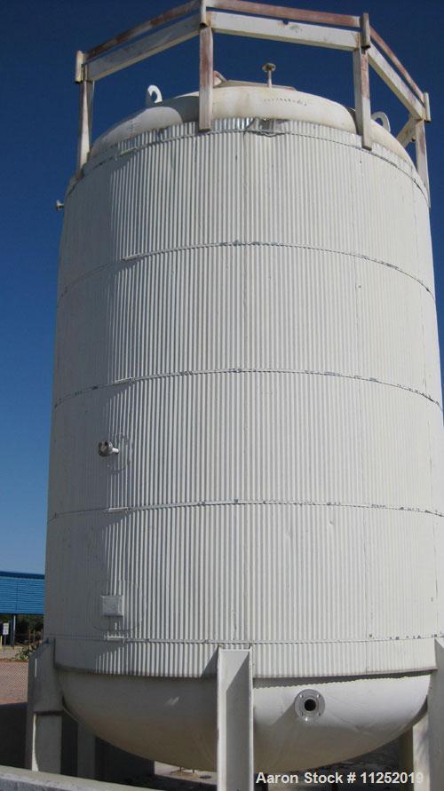 Used-Stainless Steel Tank, 10,000 gallon capacity, 316 stainless steel construction. Vertical pressure storage, rated for 10...