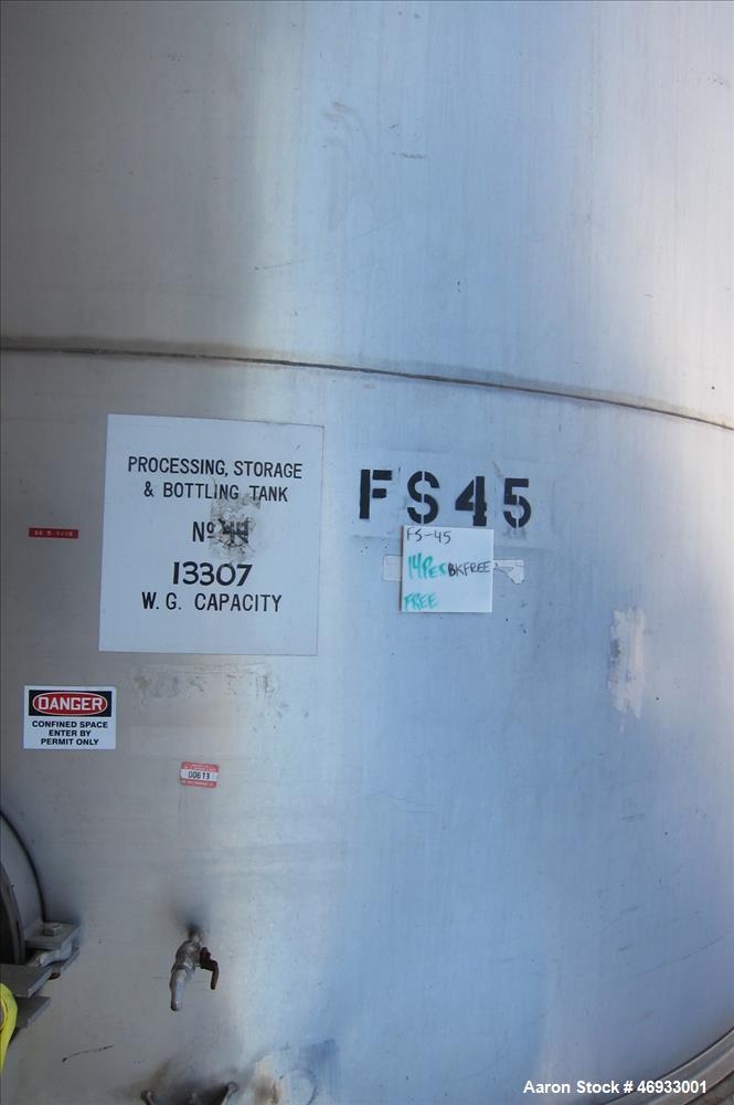 Used Ametek Valley Foundry & Machine Works Food Grade Storage Tank