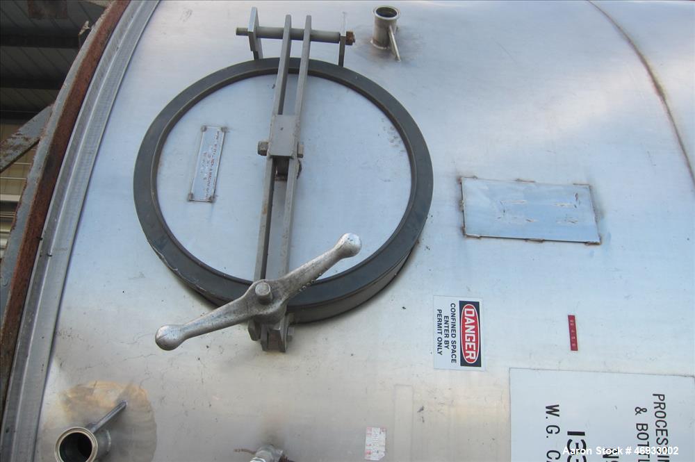 Used Ametek Valley Foundry & Machine Works Food Grade Stainless Steel Storage T