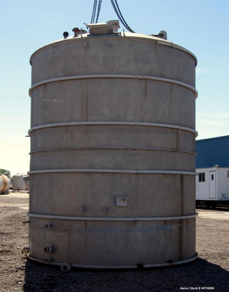 Used Blaw Knox Tank, 11,800 Gallon, 304 Stainless Steel, Vertical. Approximate 144” diameter x 168” straight side, dished top, flat bottom. (1) Turn of internal pipe coil on bottom. Openings top 1” (...