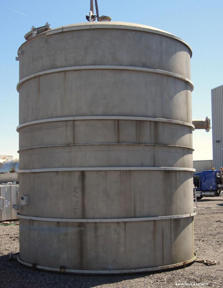 Used Blaw Knox Tank, 11,800 Gallon, 304 Stainless Steel, Vertical. Approximate 144” diameter x 168” straight side, dished top, flat bottom. (1) Turn of internal pipe coil on bottom. Openings top 1” (...