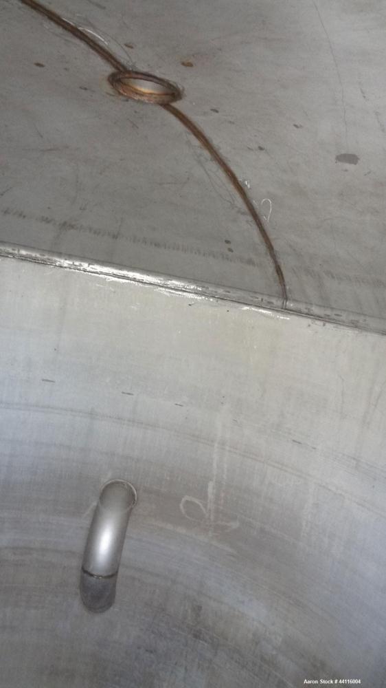 Used Blaw Knox Tank, 11,800 Gallon, 304 Stainless Steel, Vertical. Approximate 144” diameter x 168” straight side, dished top, flat bottom. (1) Turn of internal pipe coil on bottom. Openings top 1” (...
