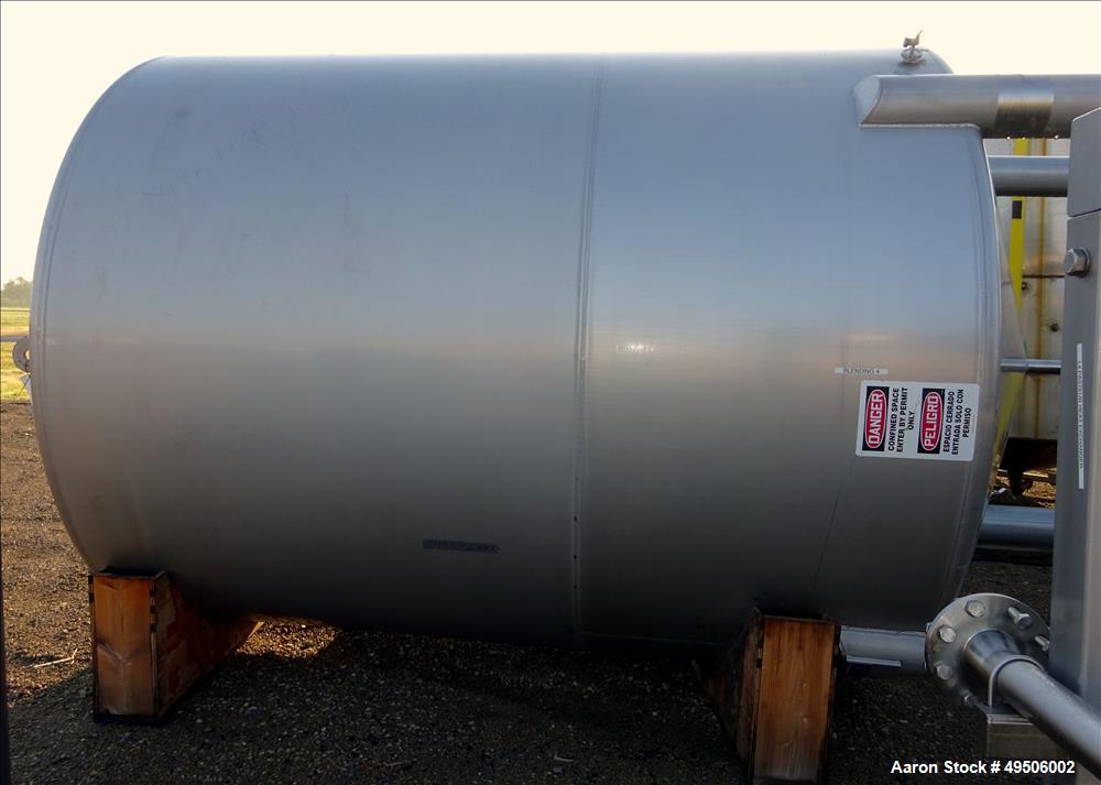 Used Apparatebau Nordhausen Tank, 5000 Gallon, 316 Stainless Steel.