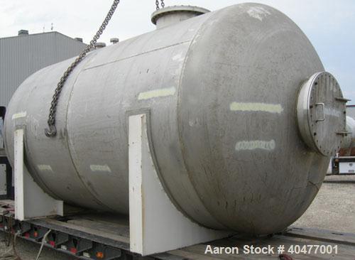 Used Applied Engineering Pressure Tank, 8,100 gallon, 304L stainless steel, horizontal. 9' diameter x 14'2'' long, 2 to 1 elliptical heads. Internal rated 16 psi at 150 deg F. Openings: top 2'', 3'',...