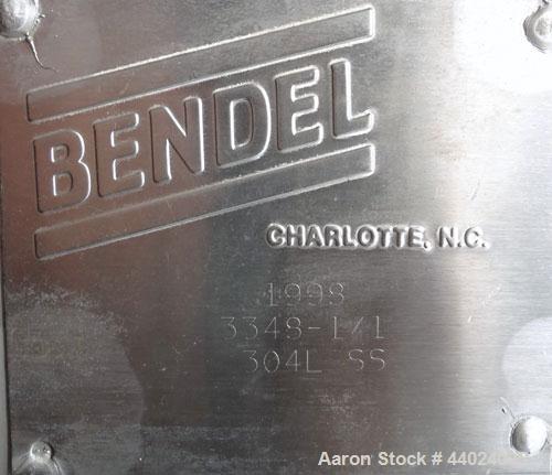 Used Bendel Tank, 10,000 Gallon, 304L Stainless Steel, Vertical.  Approximately 136” diameter x 165” straight side, slight coned top, sloped bottom.  UL Rated for above ground flammable storage, UL #...