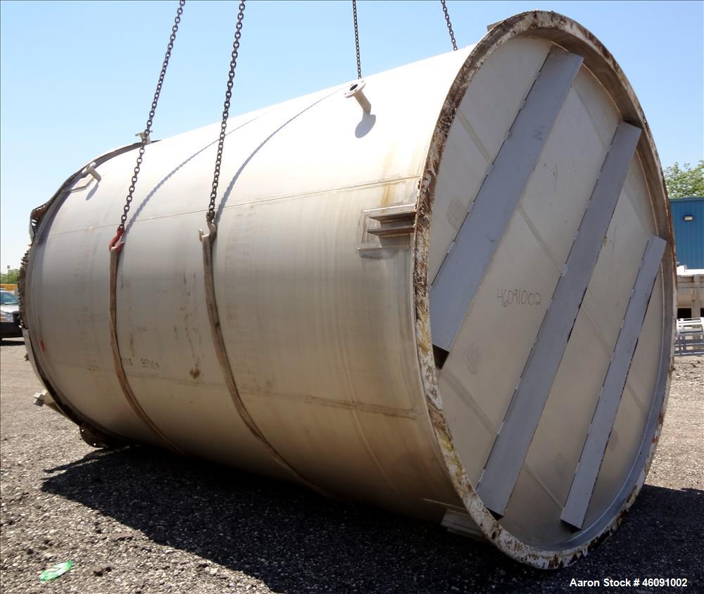 Used Bendel Corp. Tank, 11,000 Gallon, 304 Stainless Steel, Vertical. Approximately 132" diameter x 186" straight side. Flat top and bottom head. Maximum operating temperature 320 degrees F. Internal...