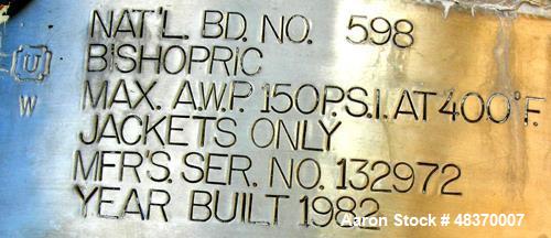 Used Bishopric Products Co. Jacketed Tank, 12,000 Gallon.
