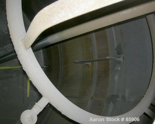 USED: Bishopric Products Co jacketed tank, 12,000 gallon, 304 stainless steel, vertical. 12'6" diameter x 12' straight side. Dish top, coned bottom. Dimple jacket on 7' bottom side wall and bottom co...