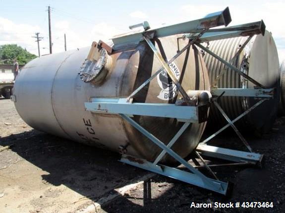 Used Buffalo Pressure Tank, 10,000 Gallon, 304 Stainless Steel, Vertical. Approximate 120" diameter x 188" straight side, dish top and bottom. Internal rated 14 psi at 300 degrees F. Openings top (2)...