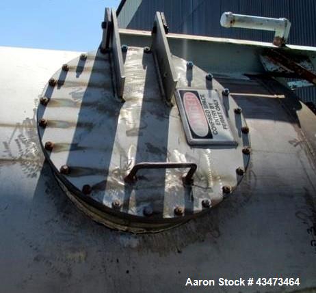 Used Buffalo Pressure Tank, 10,000 Gallon, 304 Stainless Steel, Vertical. Approximate 120" diameter x 188" straight side, dish top and bottom. Internal rated 14 psi at 300 degrees F. Openings top (2)...