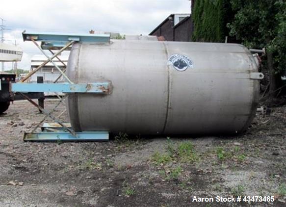Used Buffalo Pressure Tank, 10,000 Gallon, 304 Stainless Steel, Vertical. Approximate 120" diameter x 188" straight side, dish top & bottom. Internal rated 14 psi at 300 degrees F. Openings top (2) 1...