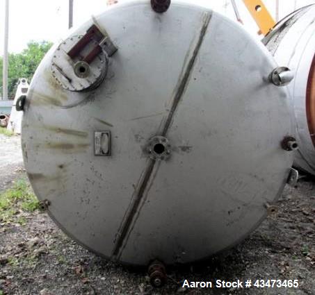 Used Buffalo Pressure Tank, 10,000 Gallon, 304 Stainless Steel, Vertical. Approximate 120" diameter x 188" straight side, dish top & bottom. Internal rated 14 psi at 300 degrees F. Openings top (2) 1...