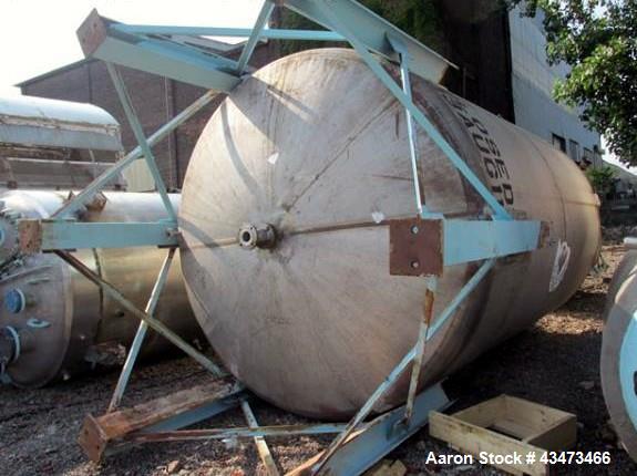 Used Buffalo Pressure Tank, 10,000 Gallon, 304 Stainless Steel, Vertical. Approximate 120" diameter x 188" straight side, dish top & bottom. Internal rated 14 psi at 300 degrees F. Openings top (2) 1...