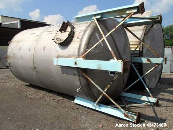 Used Buffalo Pressure Tank, 10,000 Gallon, 304 Stainless Steel, Vertical. Approximate 120" diameter x 188" straight side, dish top & bottom. Internal rated 14 psi at 300 degrees F. Openings top (2) 1...