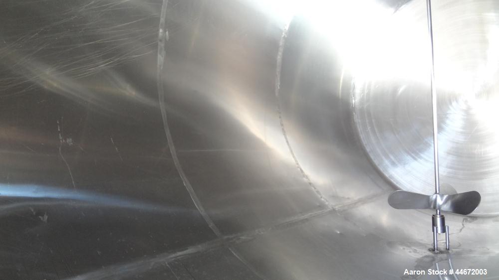 Used C.E. Howard Storage Tank, 5000 Gallon, Style 477-A, 304 Stainless Steel, Horizontal. Approximately 96" diameter x 150" straight side, dished heads. Insulated with carbon steel sheathing. Top ent...