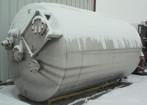 Used C.E. Howard Tank, 5000 Gallon, 304 Stainless Steel, Vertical. 94"
diameter x 165" straight side, dish top, sloped botto...