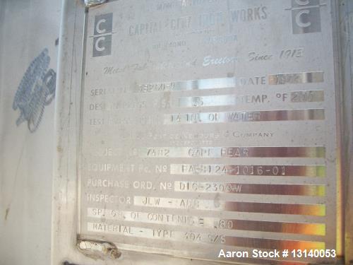 Used Capital City Iron Works 24,000 Gallon 304 Stainless Steel Vertical Storage
